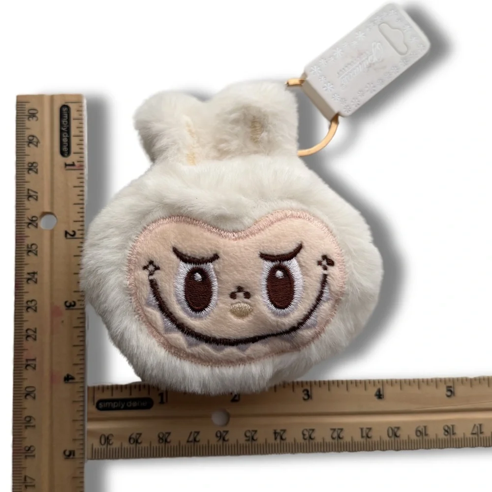 Charming White Plush Keychains (set of 2)